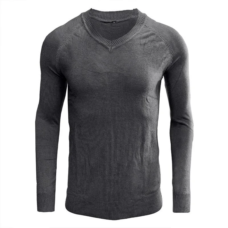 mens-v-neck-solid-color-long-sleeved-bottoming-sweater-63145018x