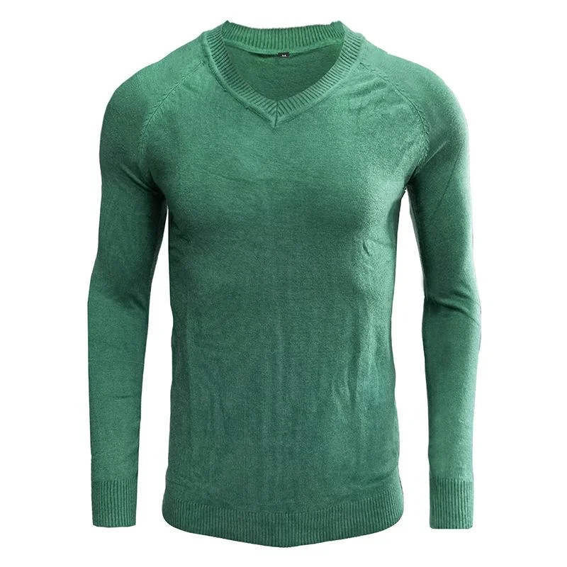 mens-v-neck-solid-color-long-sleeved-bottoming-sweater-63145018x