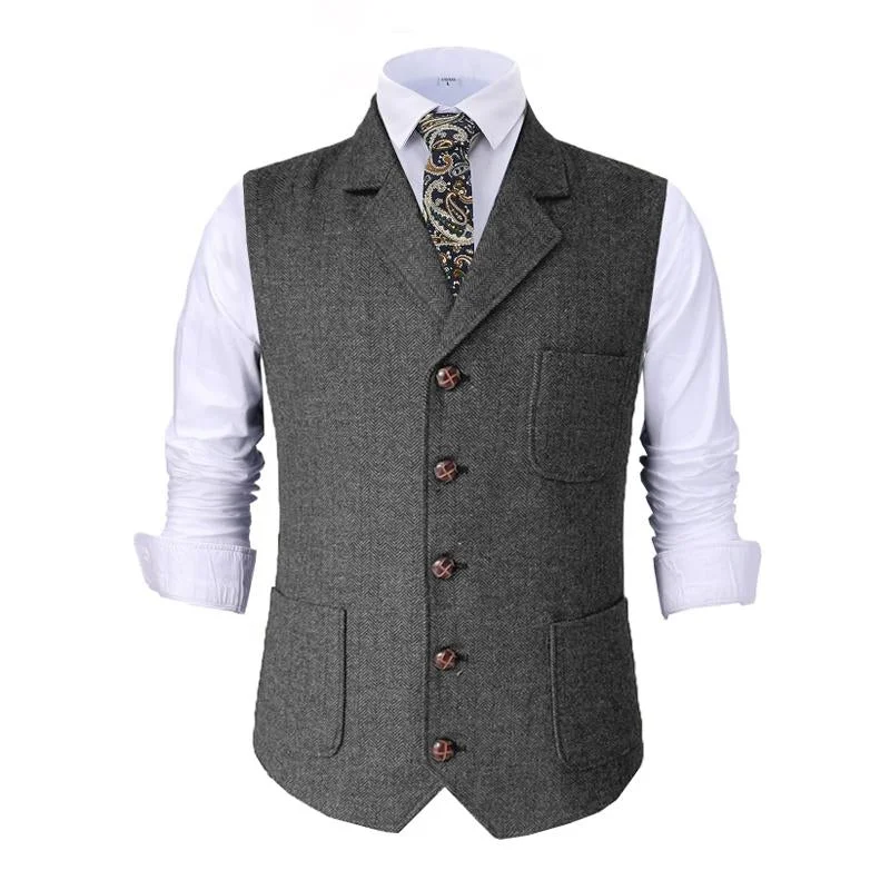 mens-vintage-herringbone-notch-lapel-single-breasted-suit-vest-43372056m