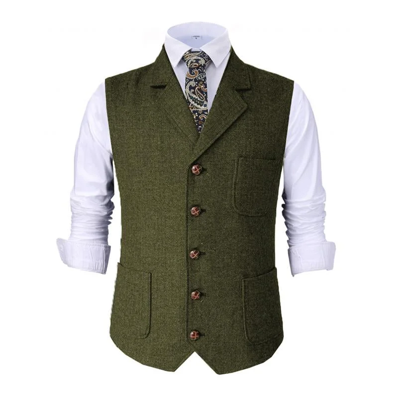 mens-vintage-herringbone-notch-lapel-single-breasted-suit-vest-43372056m