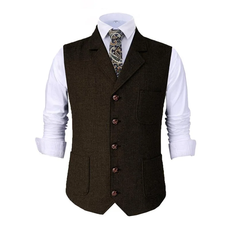 mens-vintage-herringbone-notch-lapel-single-breasted-suit-vest-43372056m