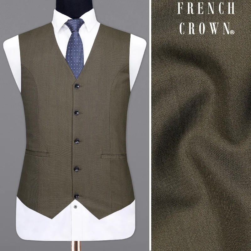 Mondo Brown Textured  Waistcoat