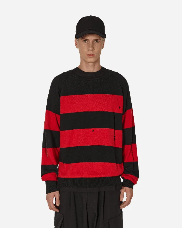 Damaged Stripe Jumper Black / Red