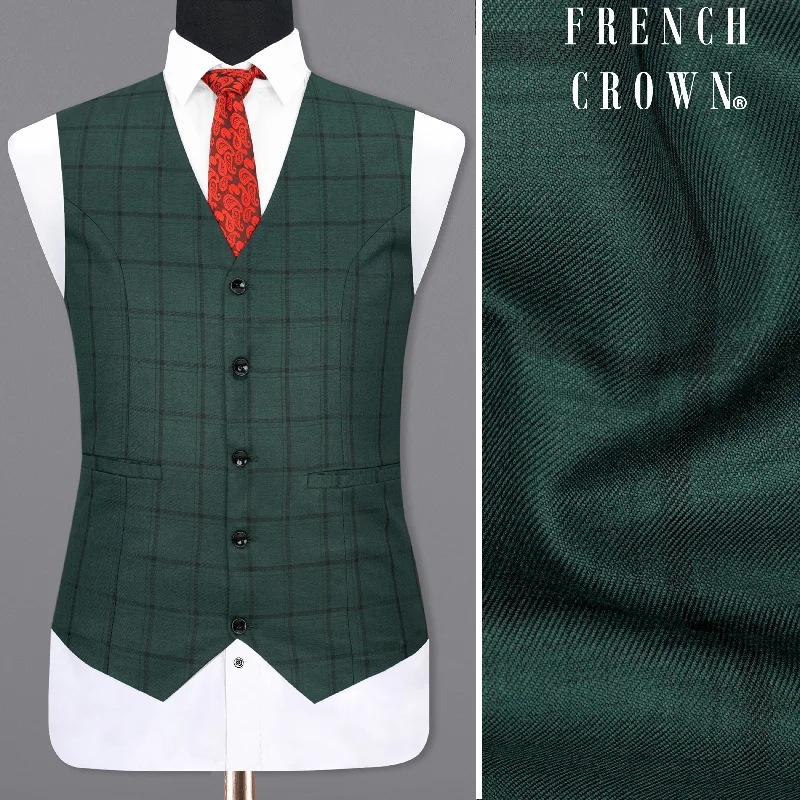 Plantation Green Windowpane Waistcoat