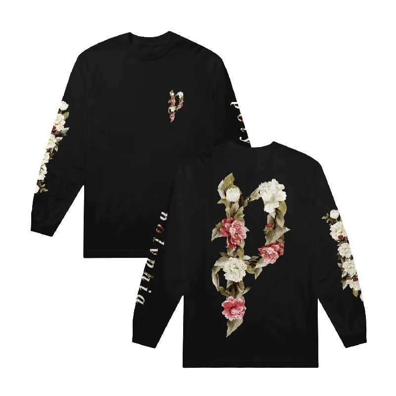 Flower • Black • Long-Sleeve T-Shirt