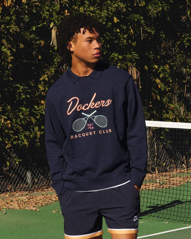 Racquet Club Collared Sweatshirt, Relaxed Fit