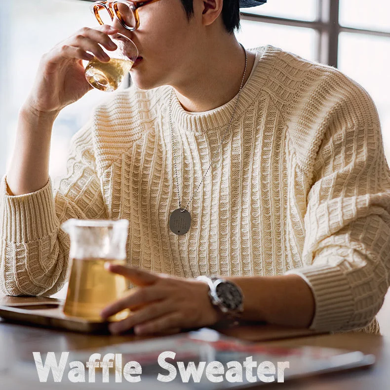 retro-casual-knitted-waffle-sweaters