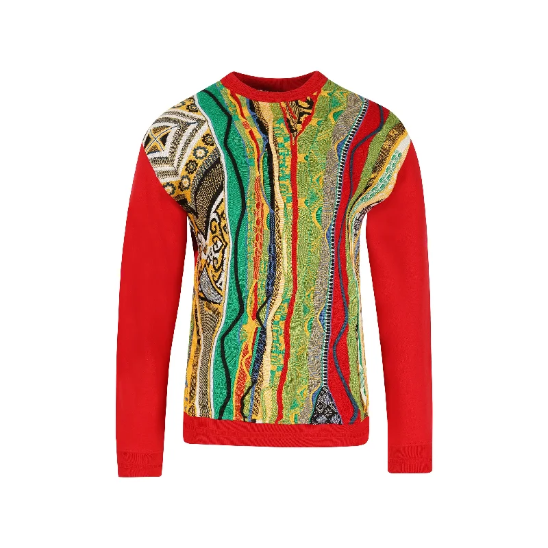 COOGI Sweater Pieced Fleece Crew - Red