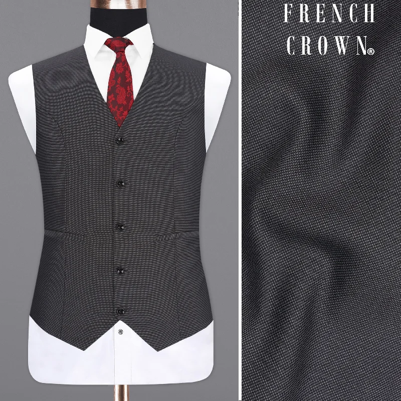 Vampire Gray Textured Waistcoat