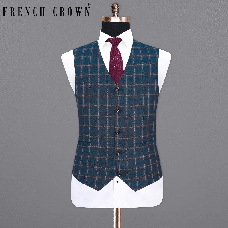 Zodiac Blue Plaid Waistcoat