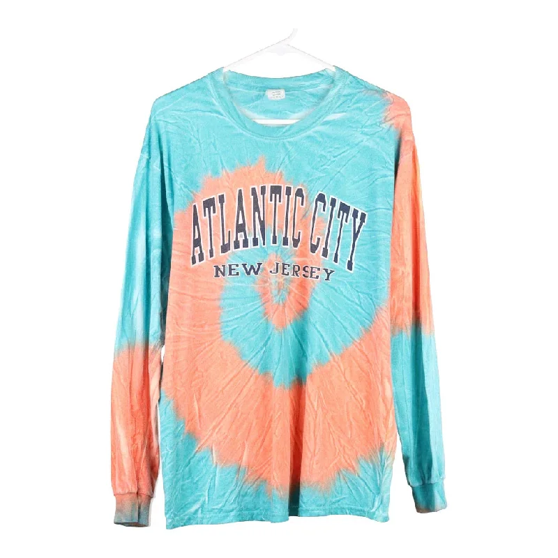 Atlantic City Gildan Tie-Dye Long Sleeve T-Shirt - Large Multicoloured Cotton