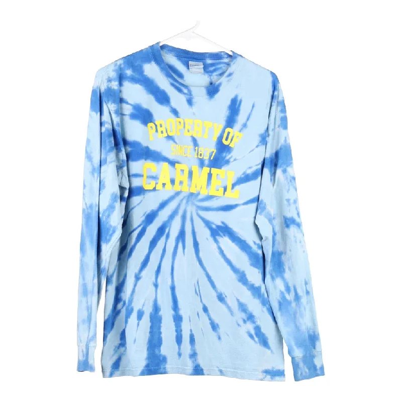 Carmel Port & Company Tie-Dye Long Sleeve T-Shirt - Large Blue Cotton