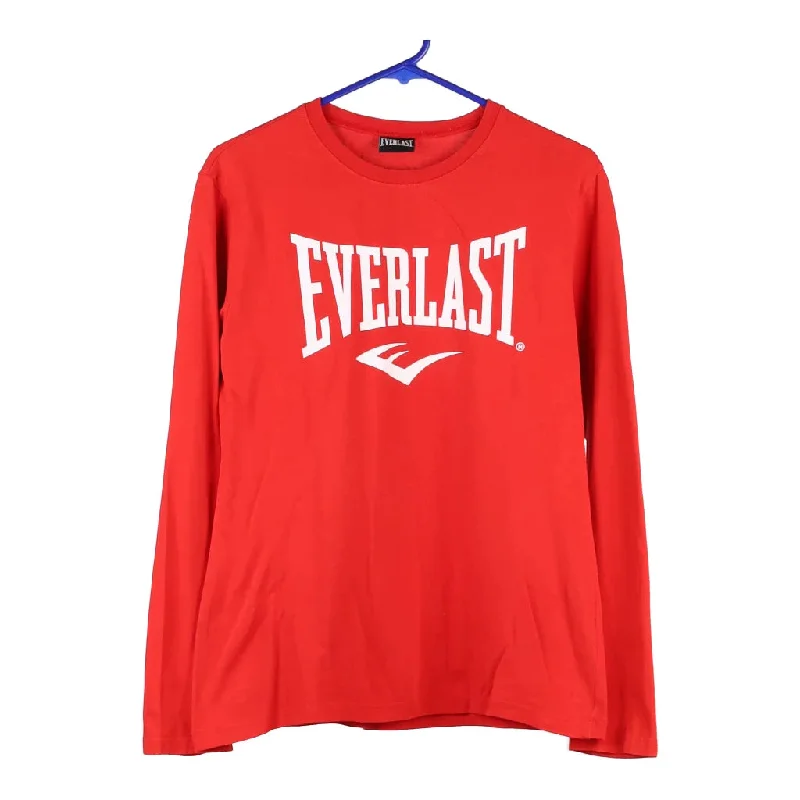 Everlast Spellout Long Sleeve T-Shirt - Small Red Cotton