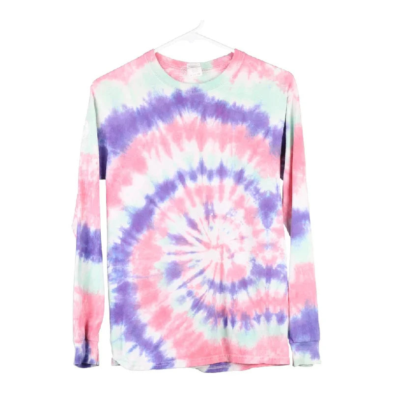 Gildan Tie-Dye Long Sleeve T-Shirt - Small Multicoloured Cotton