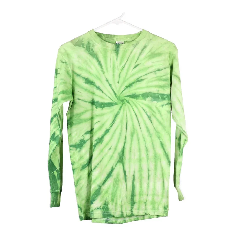 M&O Tie-Dye Long Sleeve T-Shirt - Small Green Cotton