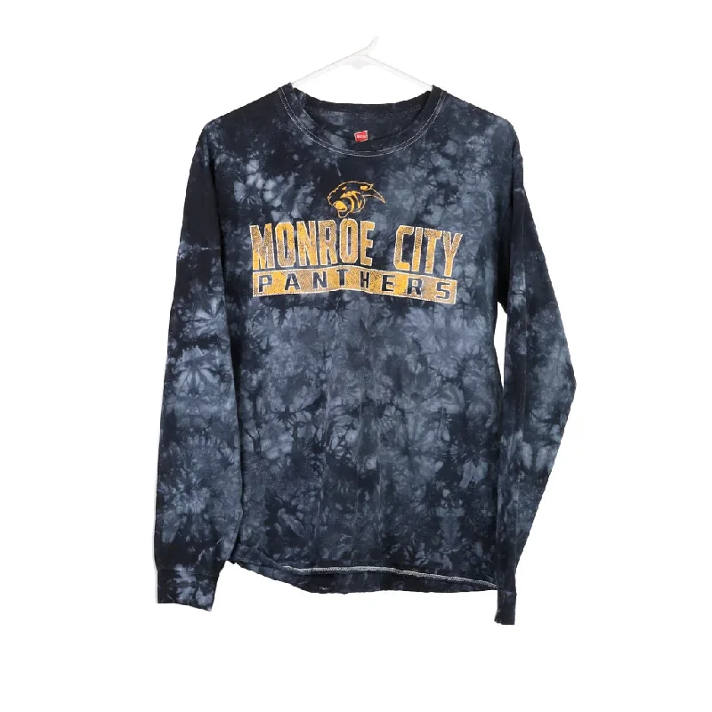 Monroe City Panthers Hanes Tie-Dye Long Sleeve T-Shirt - Medium Black Cotton