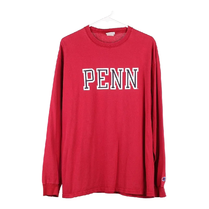 Penn Champion College Long Sleeve T-Shirt - XL Red Cotton