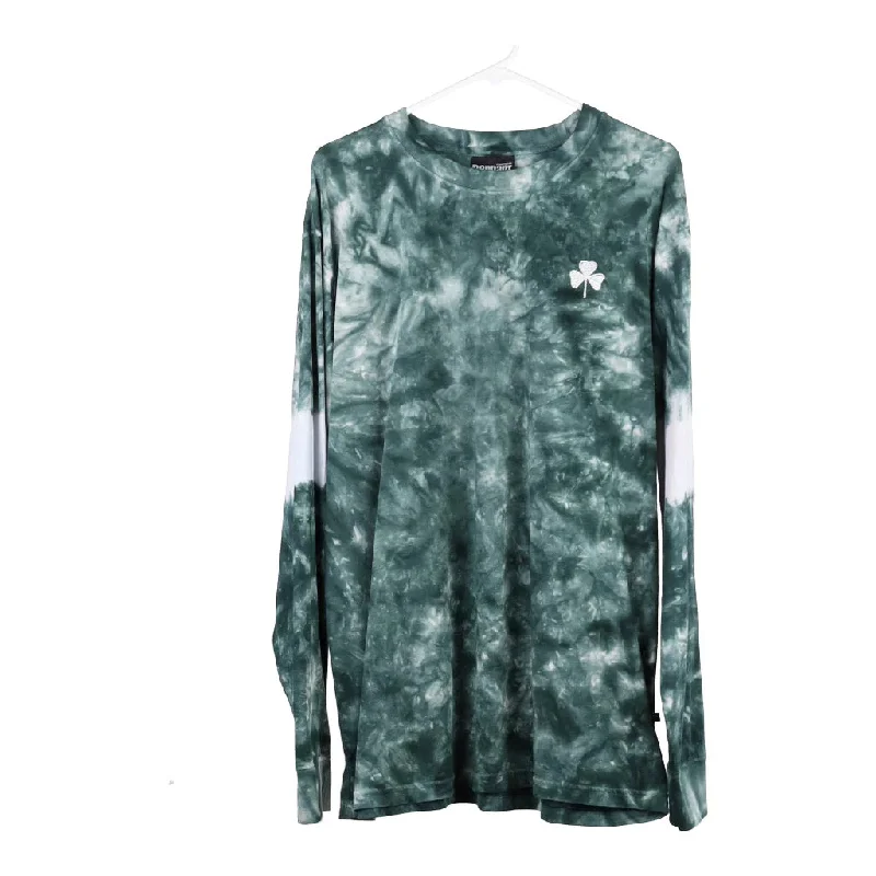 Pennant Tie-Dye Long Sleeve T-Shirt - XL Green Cotton