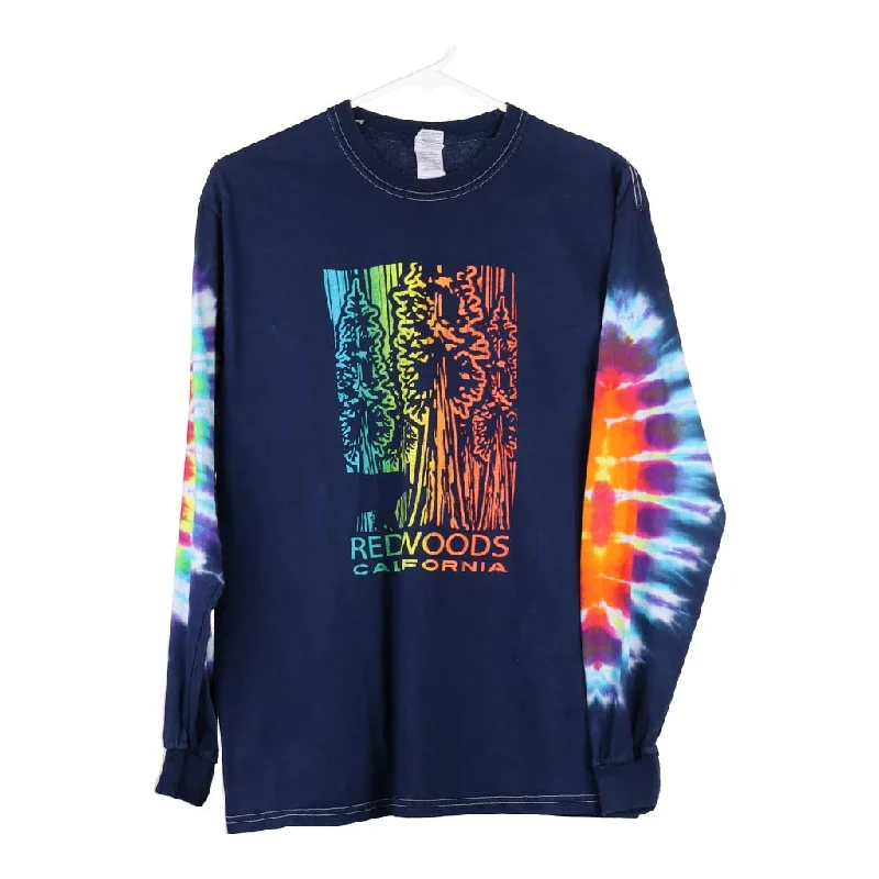 Redwood California Gildan Tie-Dye Long Sleeve T-Shirt - Medium Navy Cotton