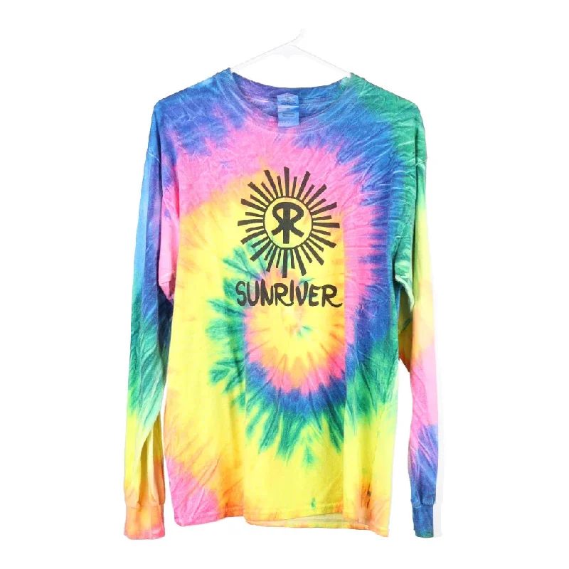 Sunriver Gildan Tie-Dye Long Sleeve T-Shirt - Large Multicoloured Cotton