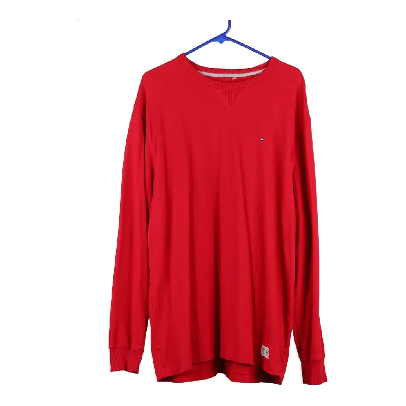 Tommy Hilfiger Long Sleeve T-Shirt - XL Red Cotton