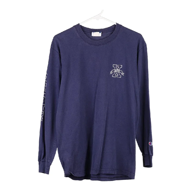 Xavier Champion Long Sleeve T-Shirt - Medium Navy Cotton