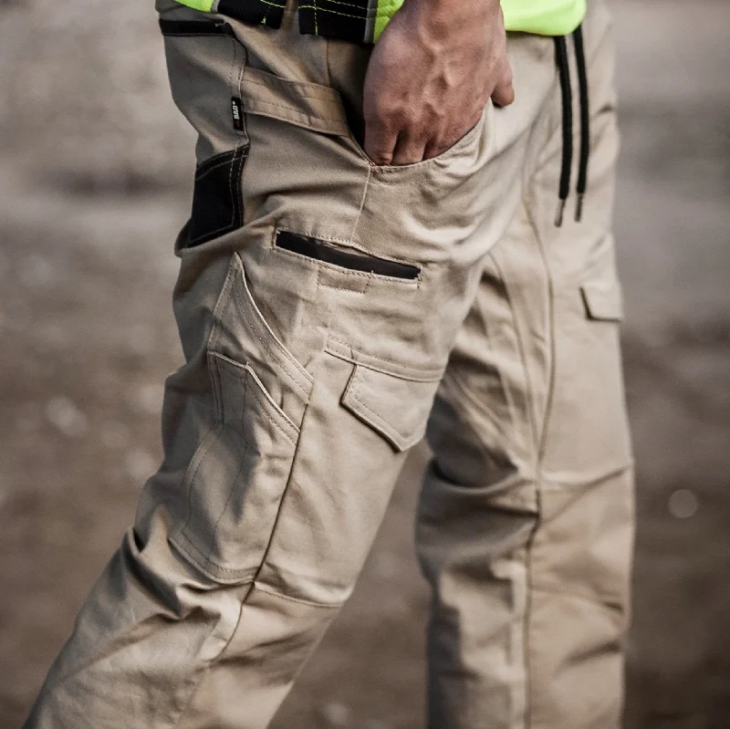 bad-saviour-elastic-waist-cuffed-work-pants