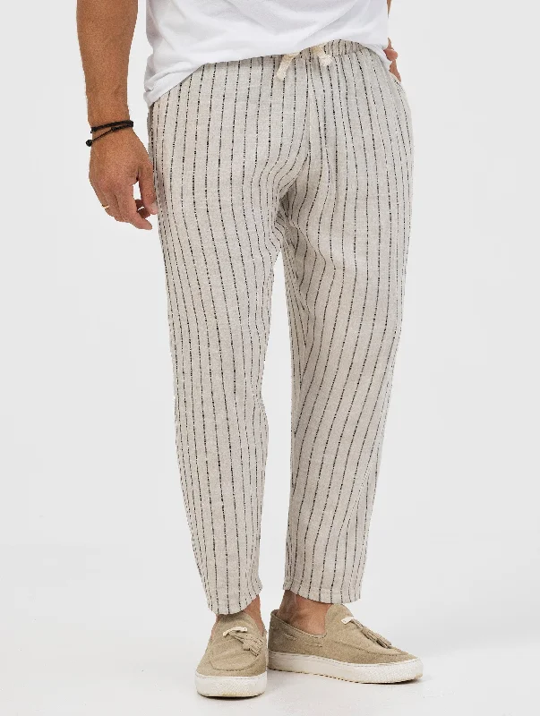 BENTON STRIPED PANTS IN BEIGE