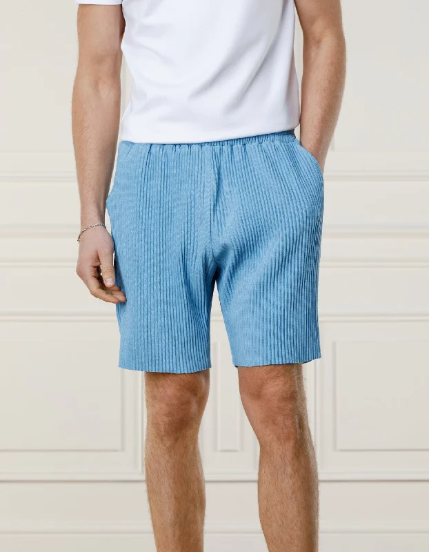 blue-pleated-short