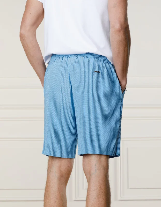 blue-pleated-short