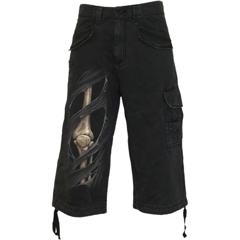 BONE RIPS - Vintage Cargo Shorts 3/4 Long Black