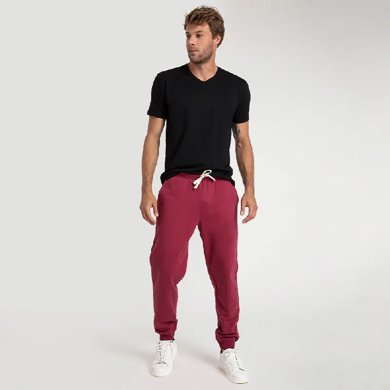 Calça Jogger de Moletom Masculina - Tinto