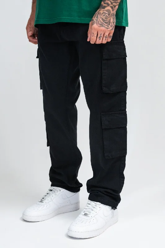 DOUBLE POCKET CARGO PANT BLACK