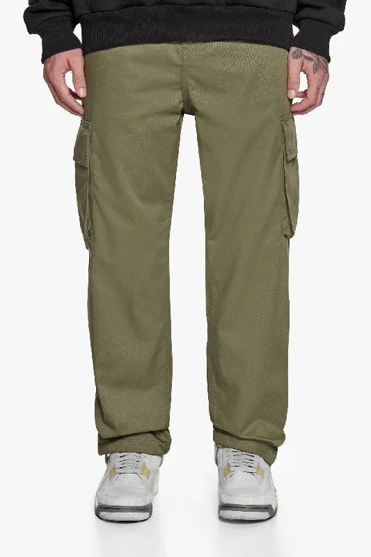 SINGLE CARGO POCKET WORKWEAR PANTS OLIVE