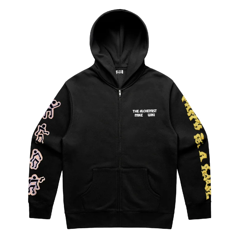 Faith Is A Rock (Black Zip Up Hoodie)