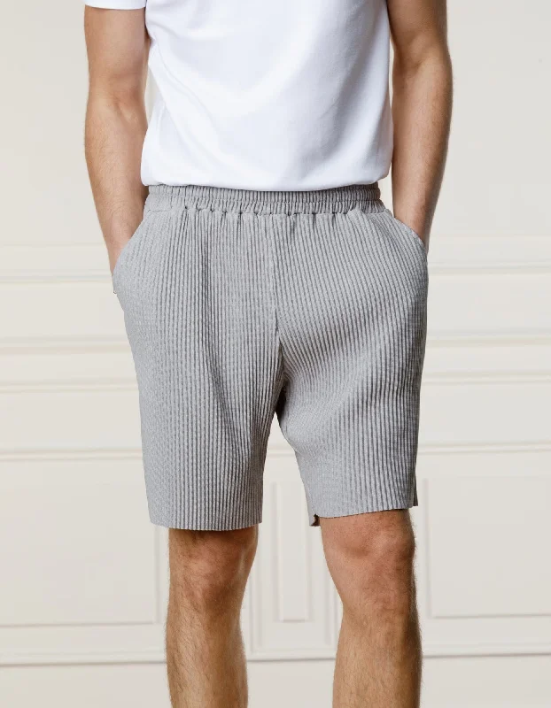 Grey Pleated Resort Short