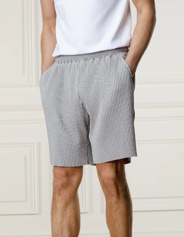 grey-pleated-short