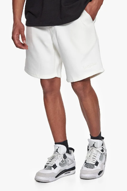 HEAVY EMBO SWEATSHORTS CREAM WHITE