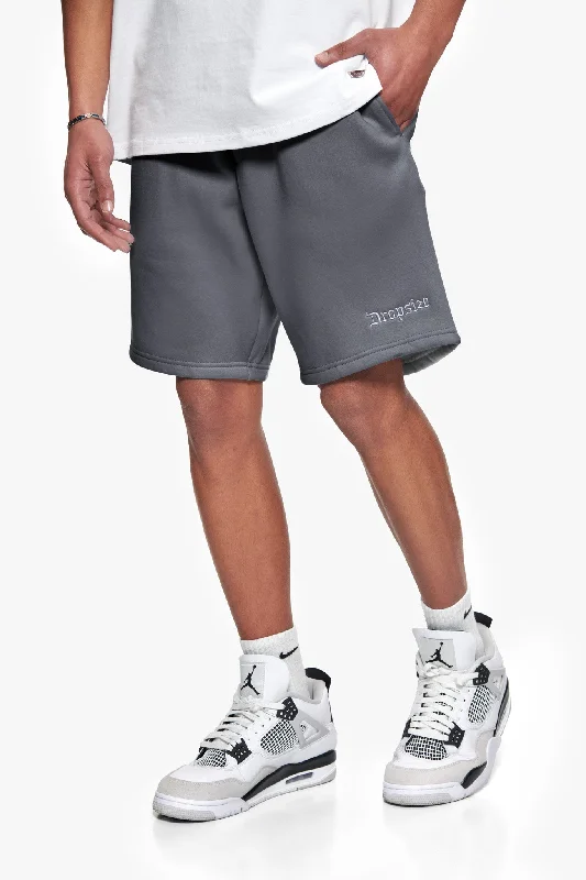 HEAVY EMBO SWEATSHORTS LIGHT GREY