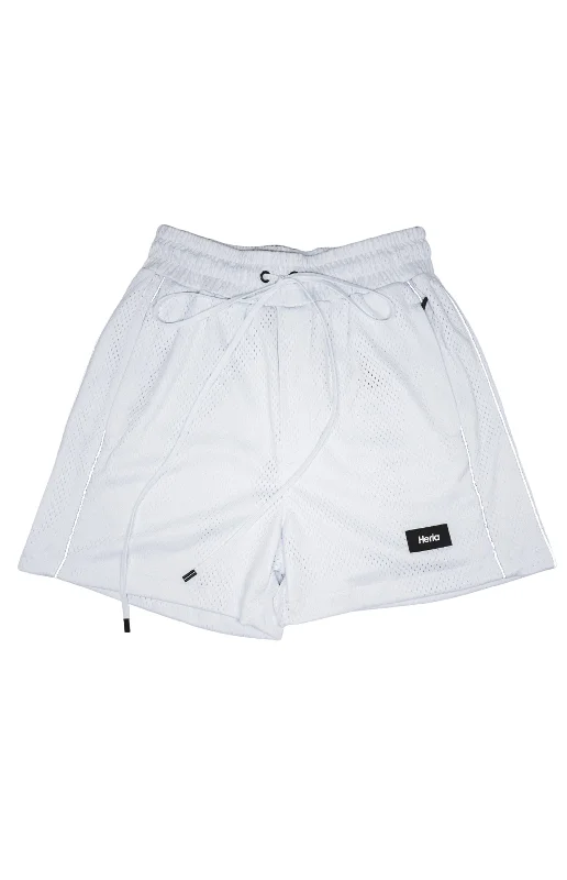 Heria Mesh Shorts with 3M Reflective Piping - White