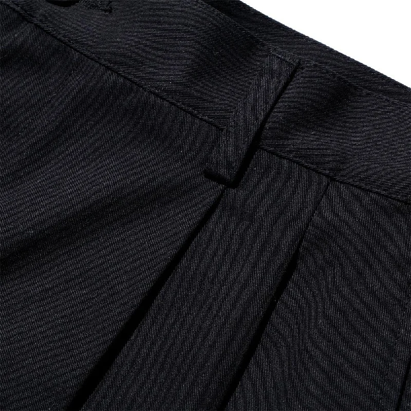 kuon-cotton-twill-pleated-shorts-black