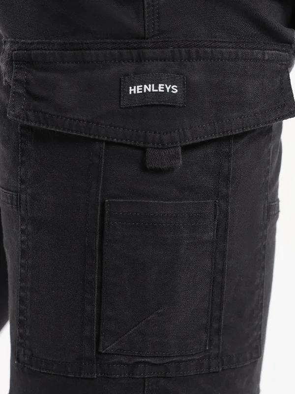 leon-slim-fit-cargo-shorts-in-black