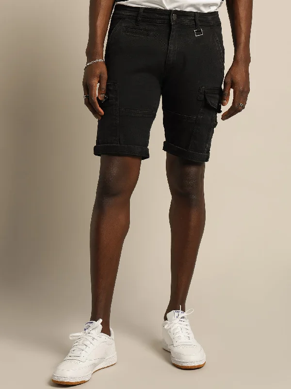 Lione Denim Shorts in Black