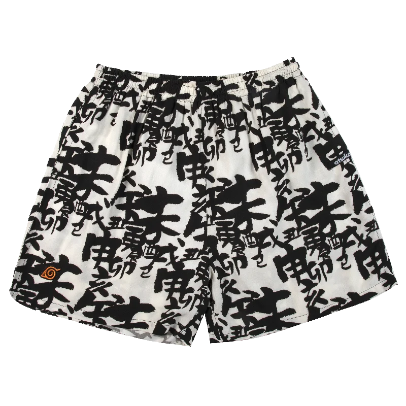 Naruto Allover Black & White Print Short