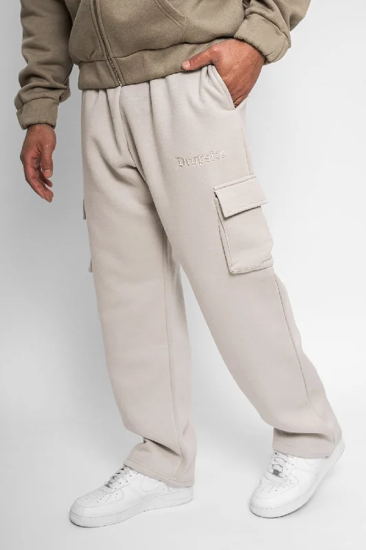 STRAIGHT LEG CARGO SWEAT PANTS MOON BEAM