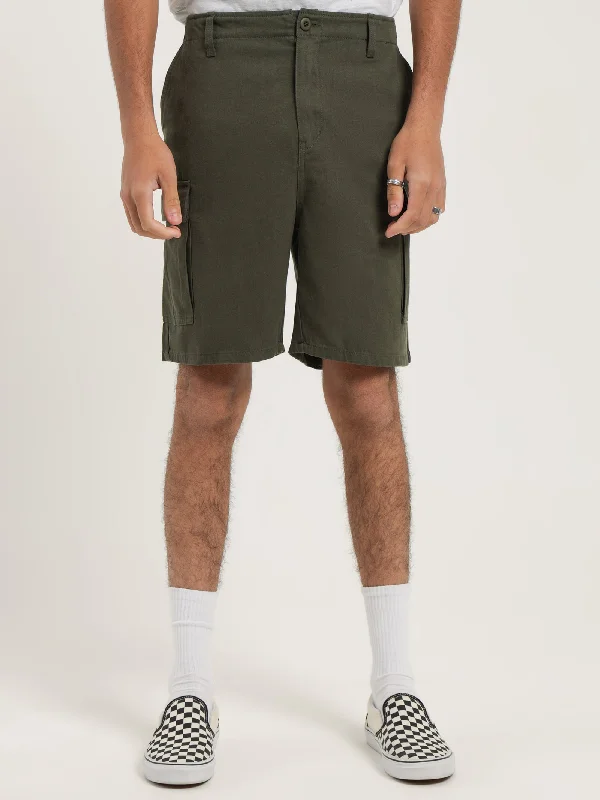 Surplus Cargo Shorts in Military Green