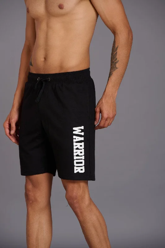 warrior-printed-black-shorts-for-men