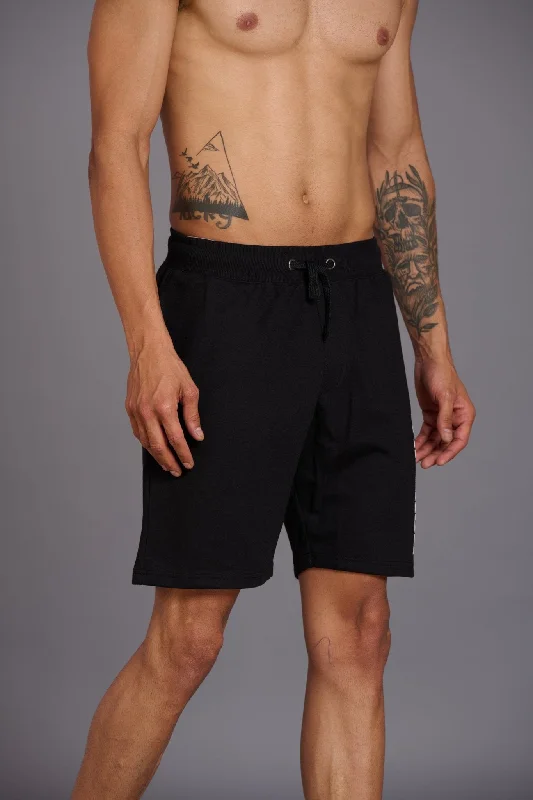 warrior-printed-black-shorts-for-men