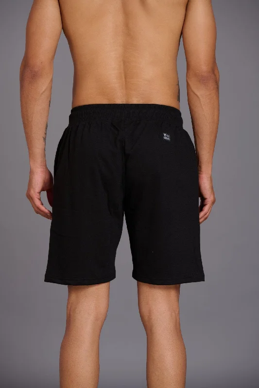 warrior-printed-black-shorts-for-men