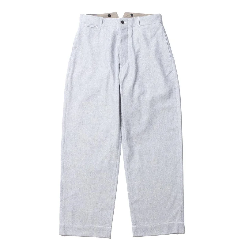 Belafonte Ragtime Clothing Hi Back Trousers Cotton/Linen Herringbone Blue Grey